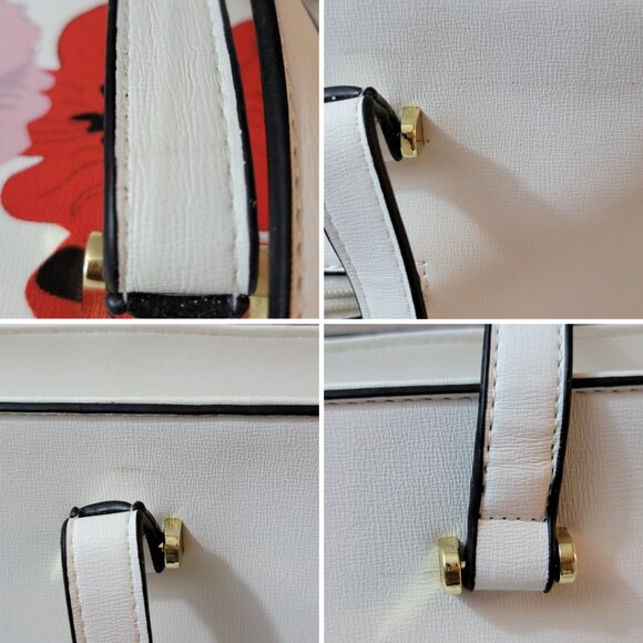 NWT Adrienne Vittadini Watercolor Floral Medium Tote | White Floral Bag - Picture 9 of 12